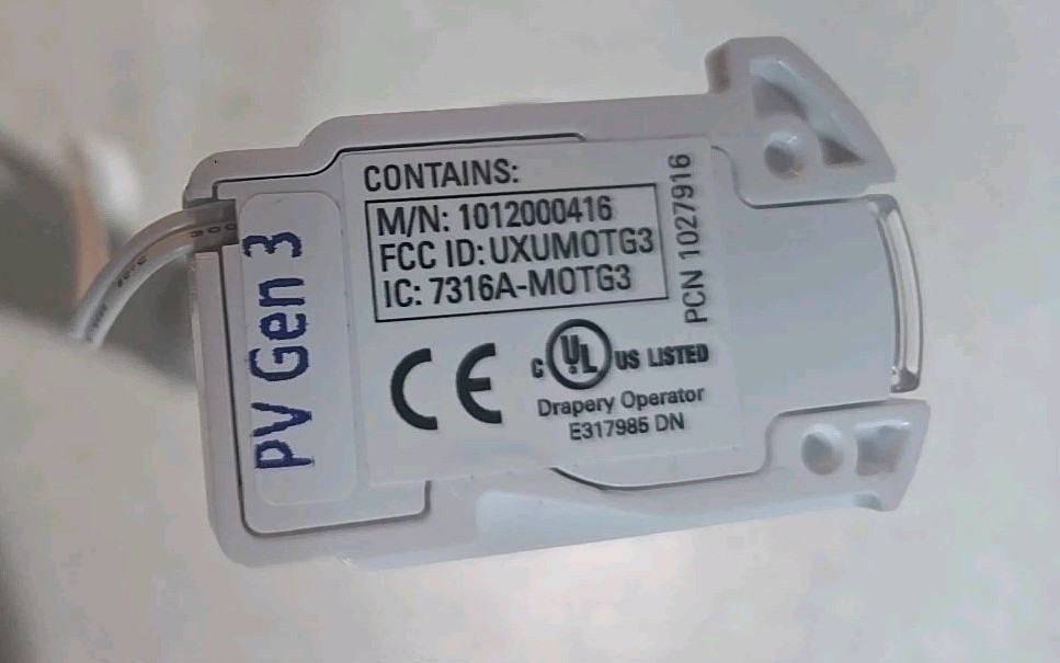 H Douglas PowerView Gen 3Motor 1016000022 w/Rechargeable BatteryWand & Brackets