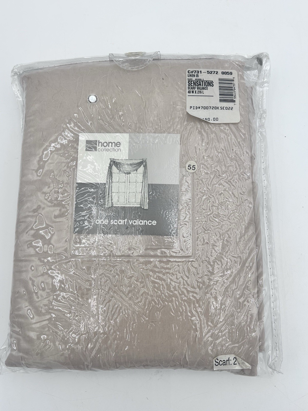 JCPenney Home Collection Sensations Scarf Valance Linen Sheer Window Drape