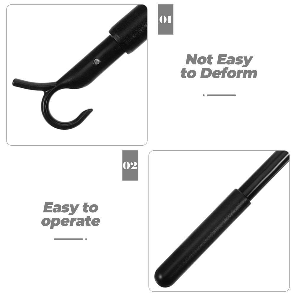 Adjustable Black Aluminum Blind Tilt Wand Rod for Vertical Window Curtains