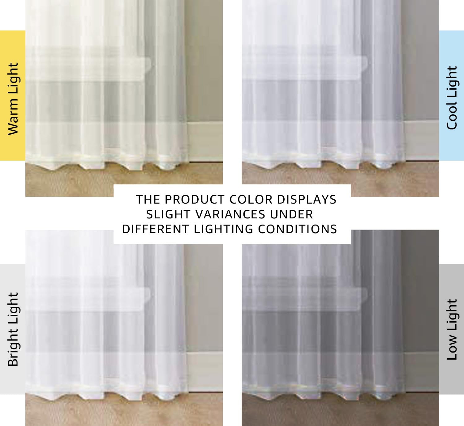 NICETOWN White Sheer Curtains 84 inches Long – 54″W x 84″L (Pack of 2),