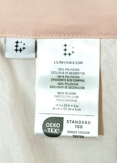 Lush Decor Melody Bow Blush Window Valance 18″ x 52″ Pink Sheer New in Bag