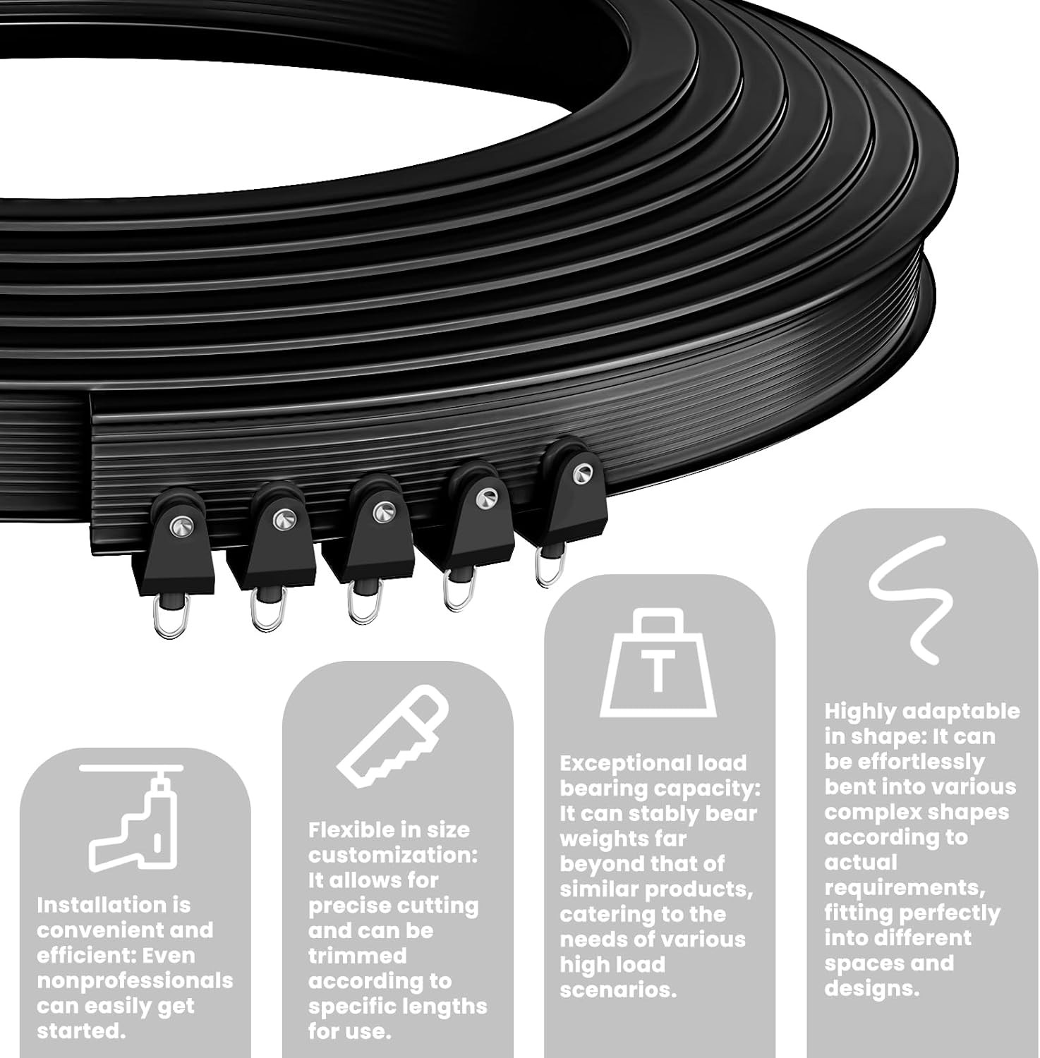 Room Divider Curtain Ceiling Curtain Track Set for Blackout and Privacy