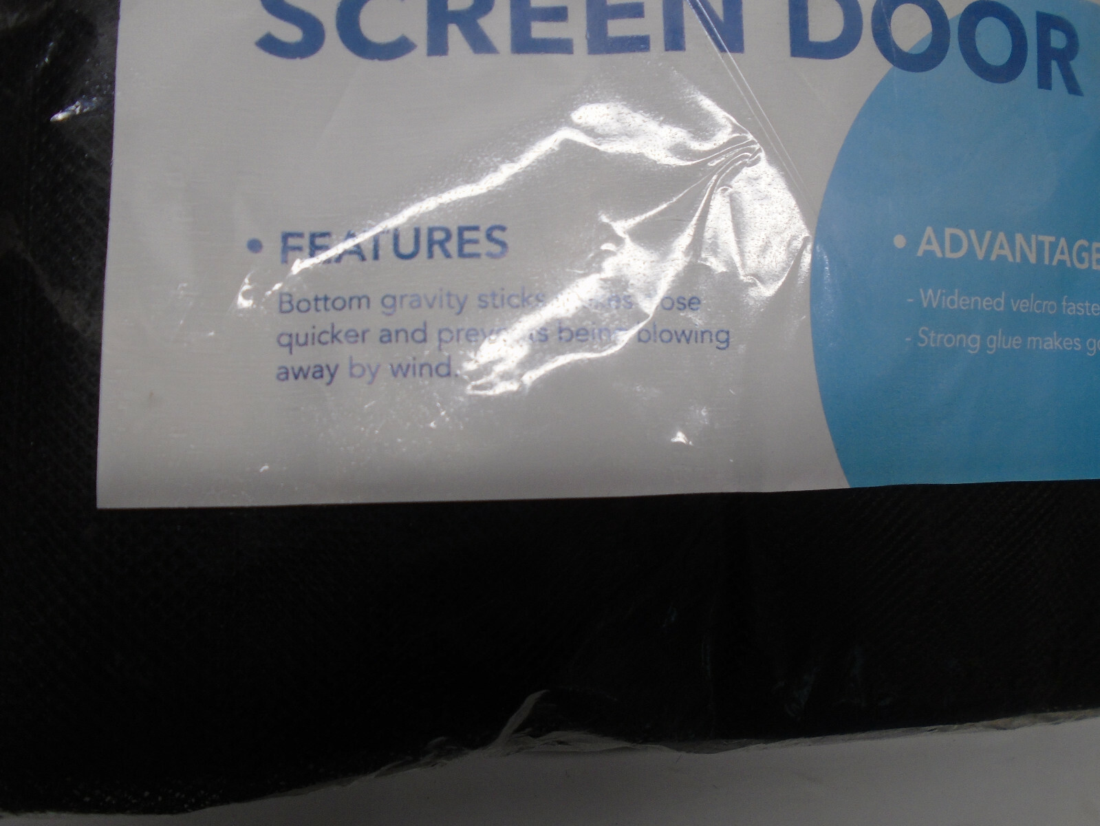 New In Package Magnetic Screen Door 36″ X 80″ Keep Bugs Out Black Fiberglass