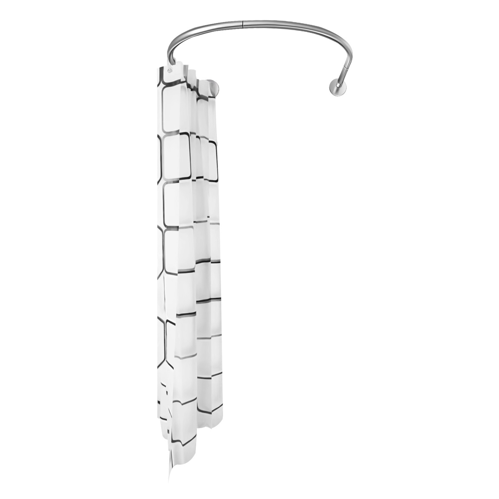 Curved Corner Shower Curtain Rod Set,Stainless Shower Curtain Rod Rack