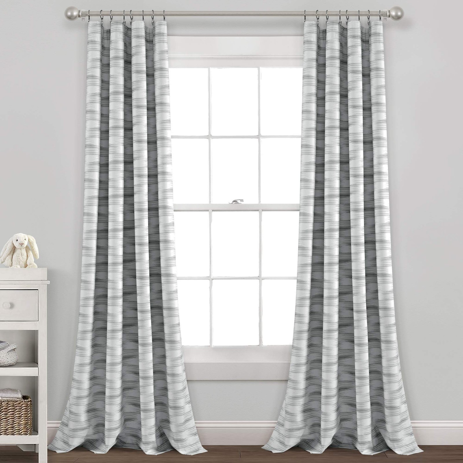 Baby Jungle Adventure Geo Blackout Window Curtain Single Panel Gray