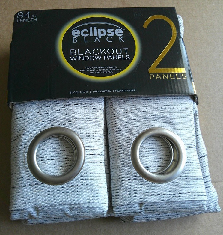 Eclipse Blackout Window Panels SET Heather Gray (37 in. W x 84 in. L) NEW