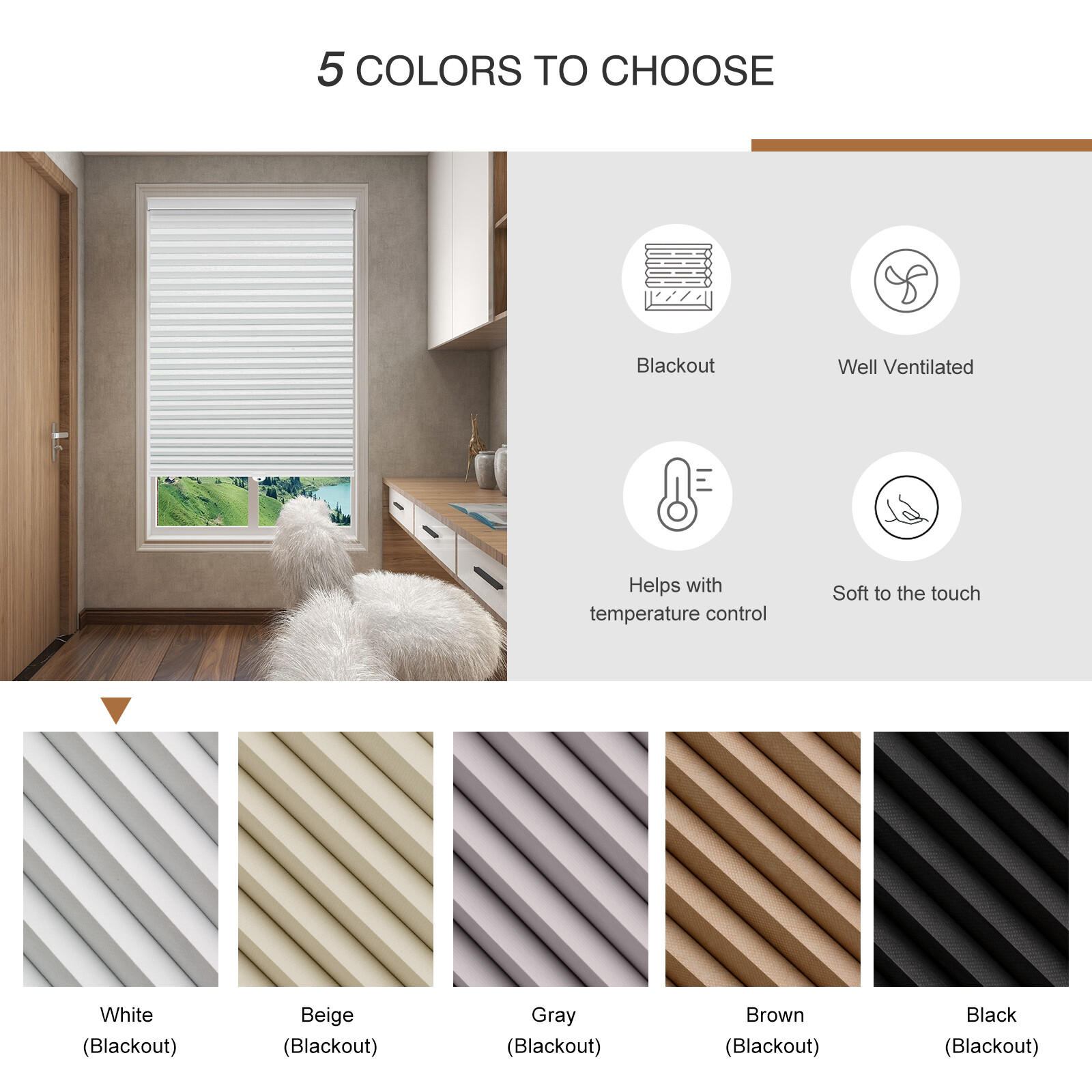 CUSTOM CUT Home Decorators Honeycomb Blind Blackout 38MM Cordless Cellular Shade
