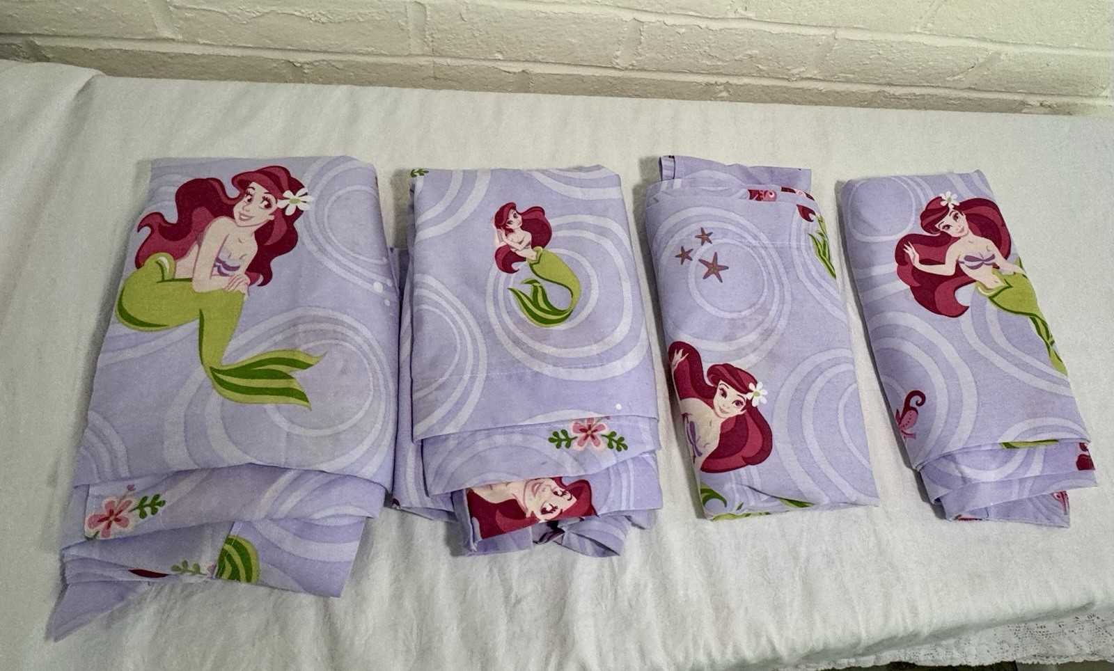 Ariel The Little Mermaid Lavender 4 Curtain Panels 78 x 40” Disney Kids Room Y2K