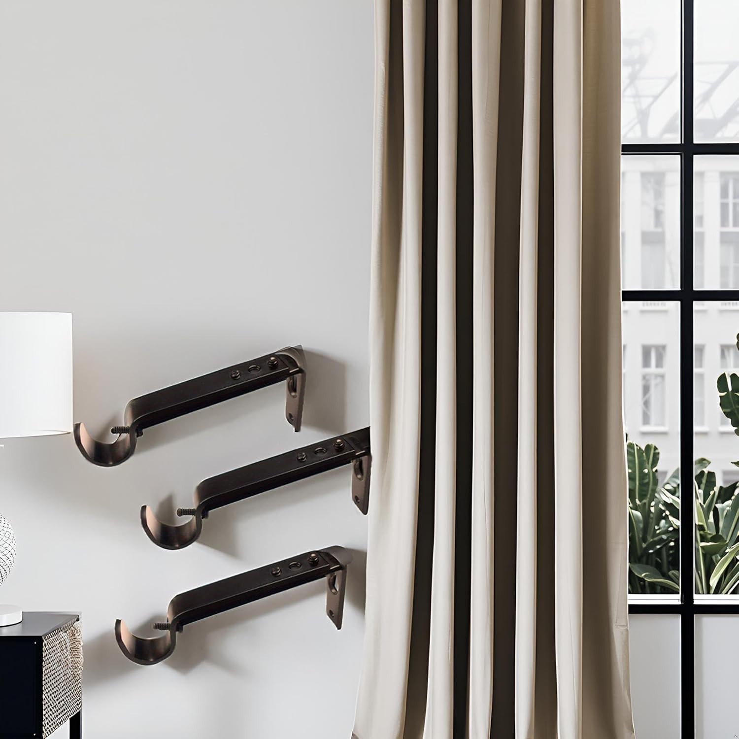 Curtain Rod Brackets Heavy Duty Drapery Hardware Adjustable Curtain Rod Holde…