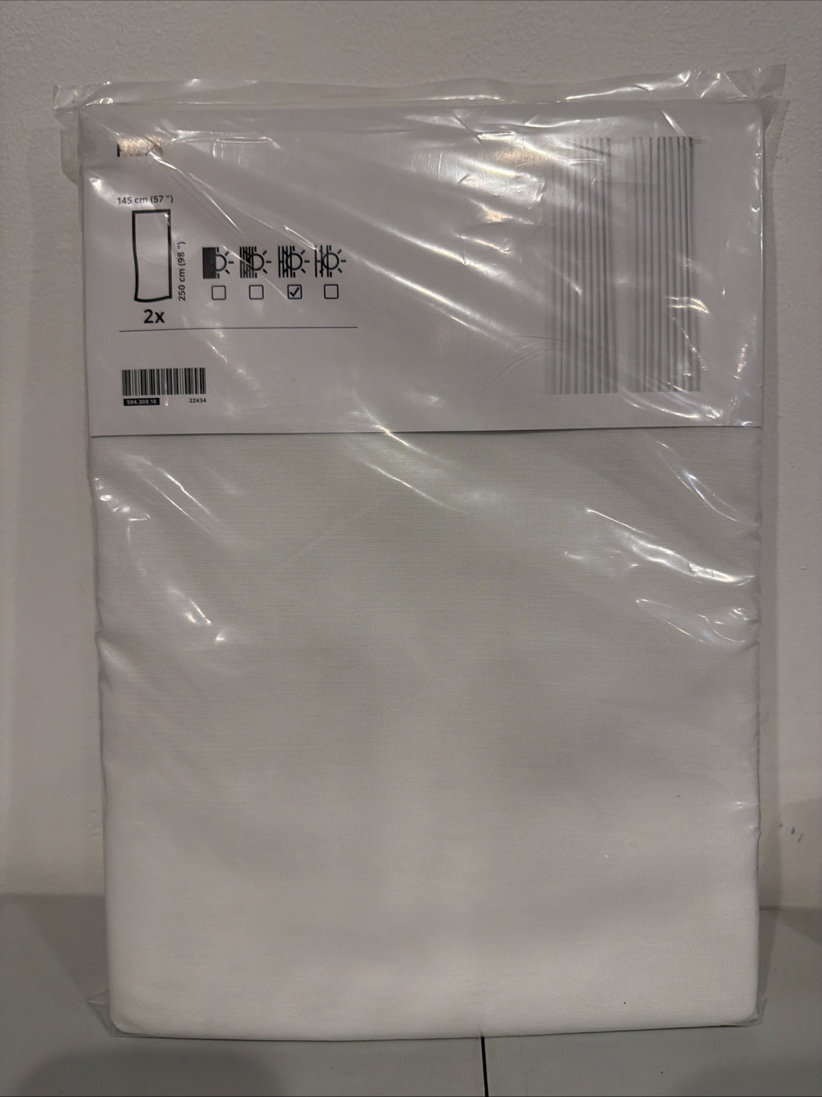 Ikea Hilja Curtains 2 Panels (1 pair) 57″ x 98″ White – New 504.308.18 22434