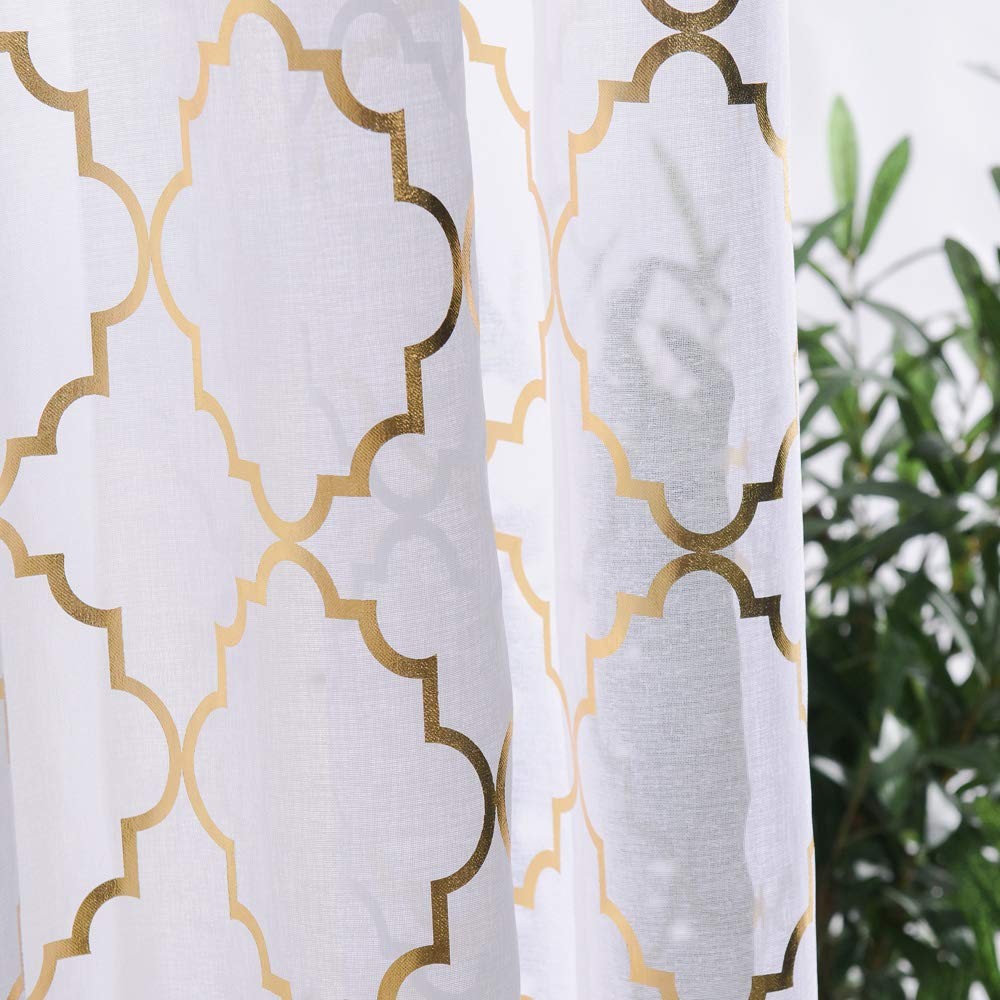 Sheer Curtains, 114.3cm Length, For Kitchen Windows, Cafe Curtains, Half…