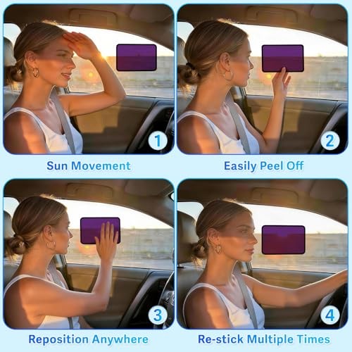 Static Cling Car Sun Shade for Side Window 4 Pack (9.84 x 7 in, 15.7 x 7 in)x2