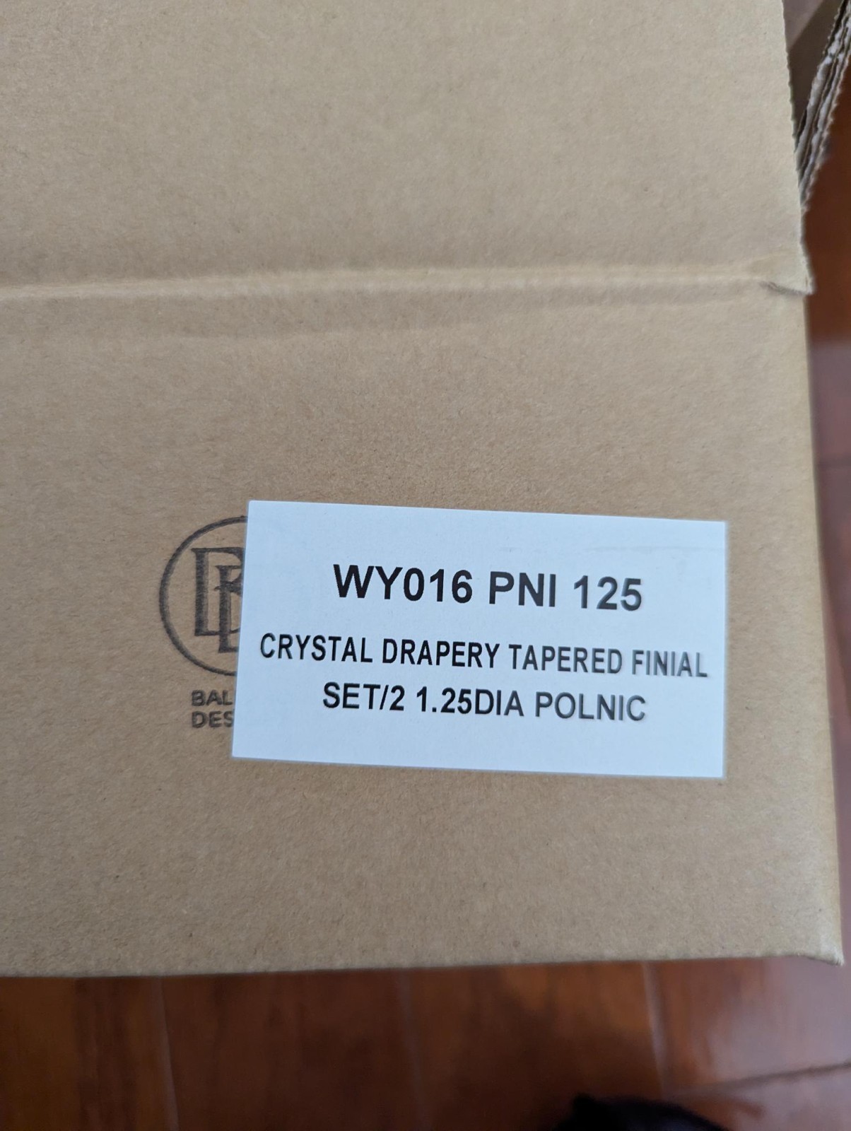 (2) * New * Ballard Designs Crystal Tapered Drapery Finials 1.25 Polished Nickel