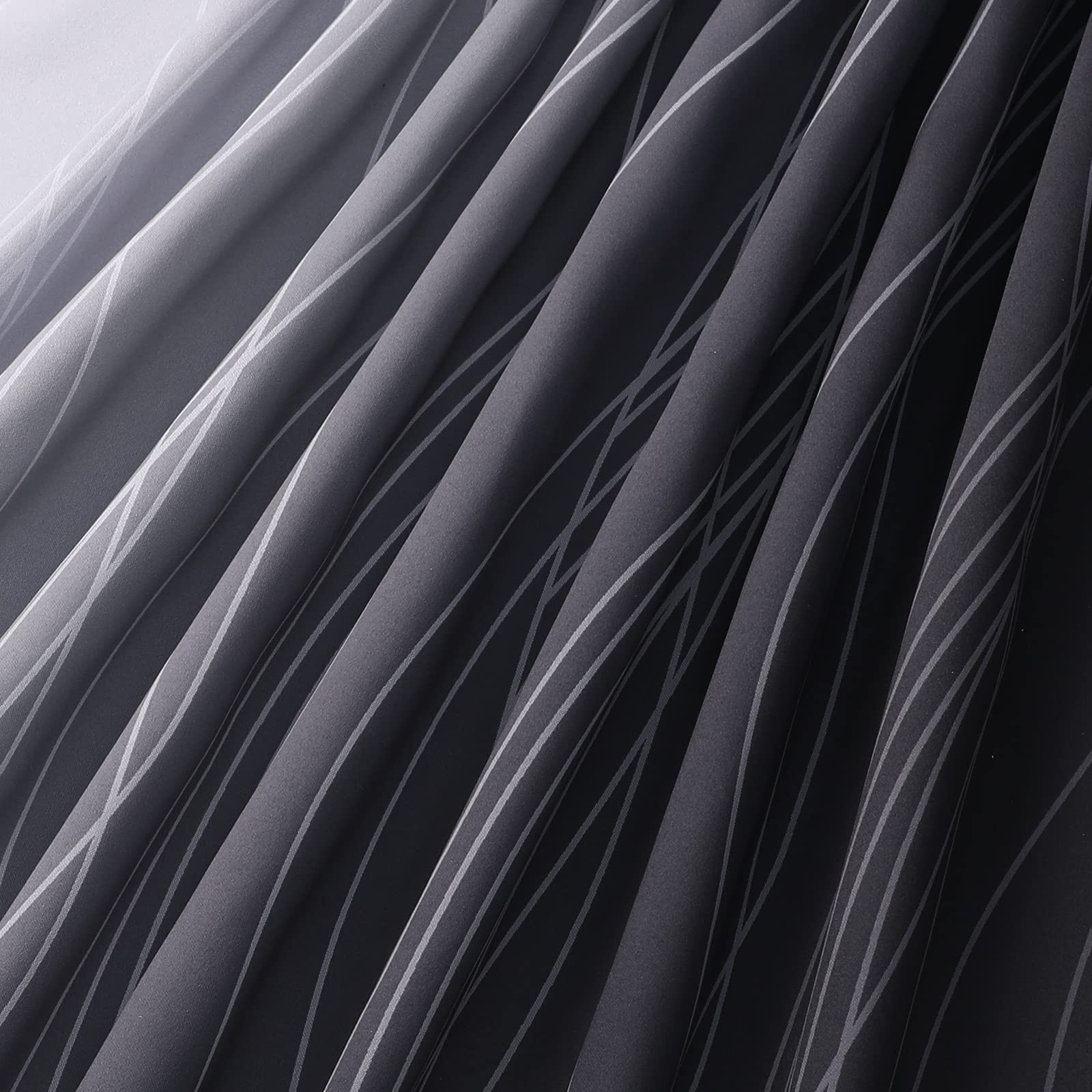 Estelar Textiler Black and Greyish White Ombre Blackout Curtains 63 Inch Leng…