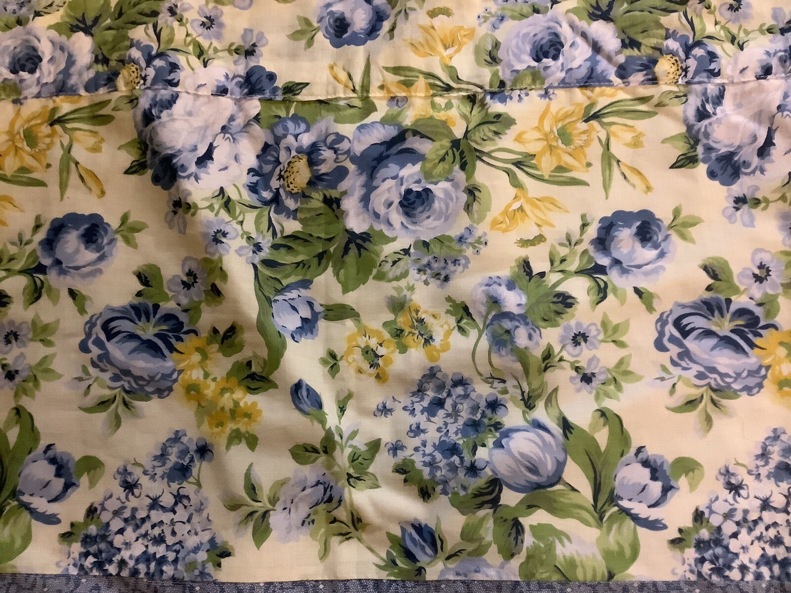 JC Penny~Valance~Blue & Yellow Floral~88×20.5~Beautiful~Excellent~Lined~Quality