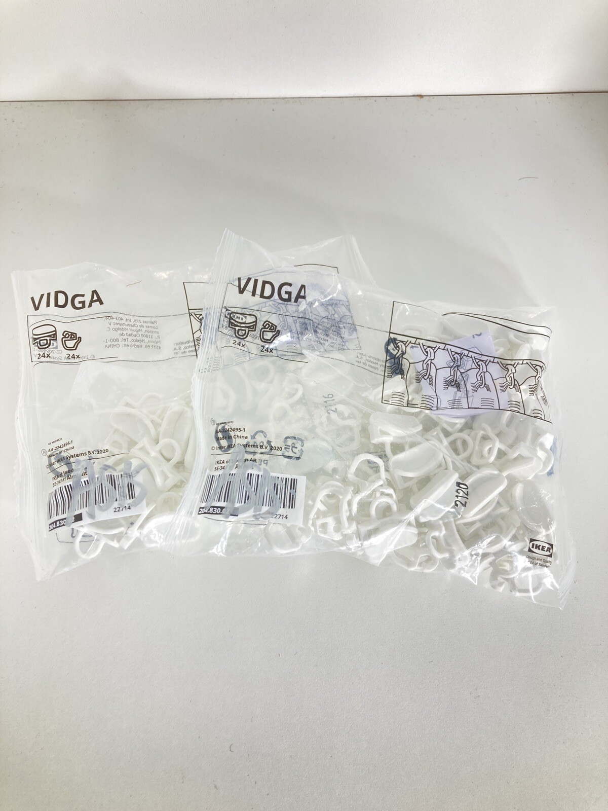 NEW IKEA VIDGA Triple Track Rail 55” w/ Ceiling Brackets +2x Packs Vidga Gliders