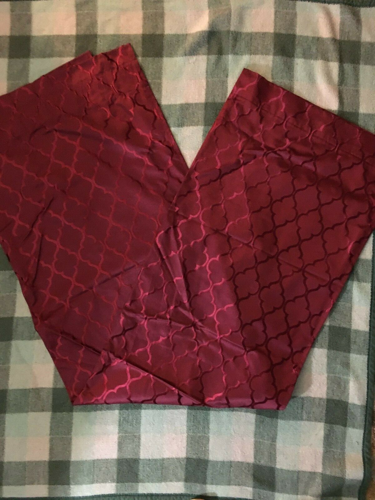 Burgandy lined Drapes/Curtains with 2 Tie Backs-40 X 73.5