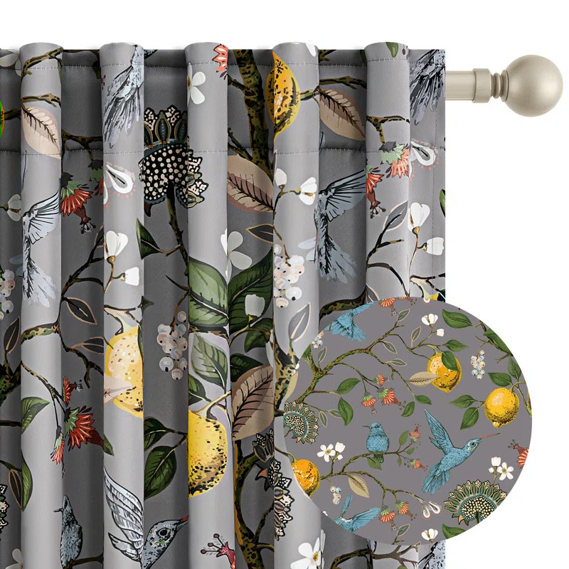 Blackout Curtain Panel pair Polyester Thermal Insulation Header Included