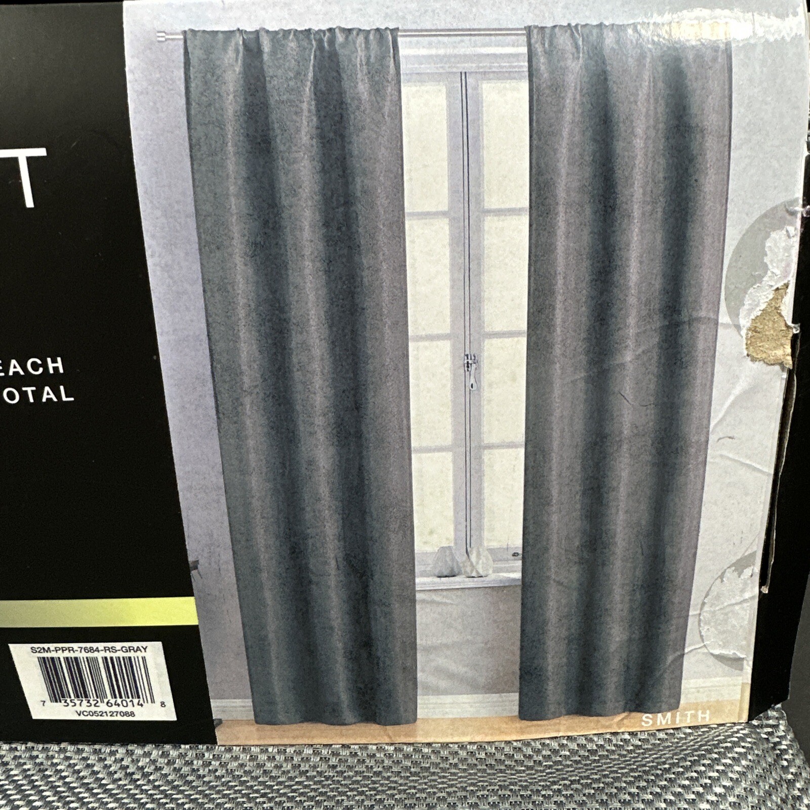 Dark Room Gray Grey 2 Pack Blackout Rod Pocket Window Panel 38×84 Each