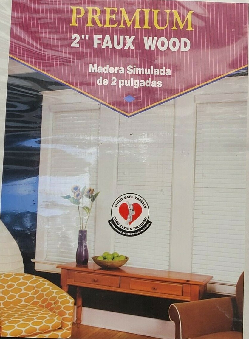 LOTUS & WINDOWARE Premium 2″ FAUX WOOD White 57″ x 64 NonLead Formula Free Ship!