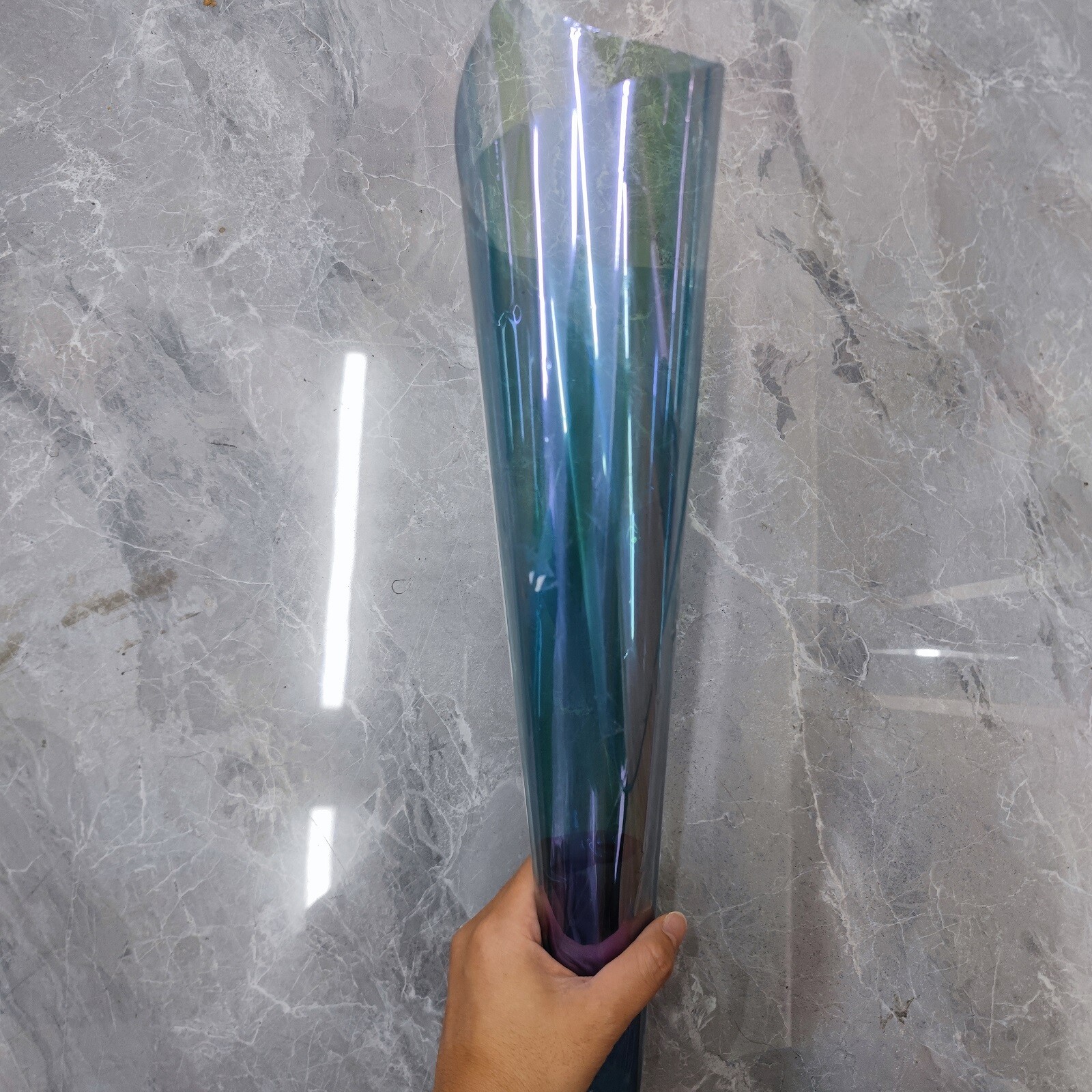 US 74%VLT 1*3M Car Window Tinting Chameleon Purple to Blue Sunshade Film Sticker