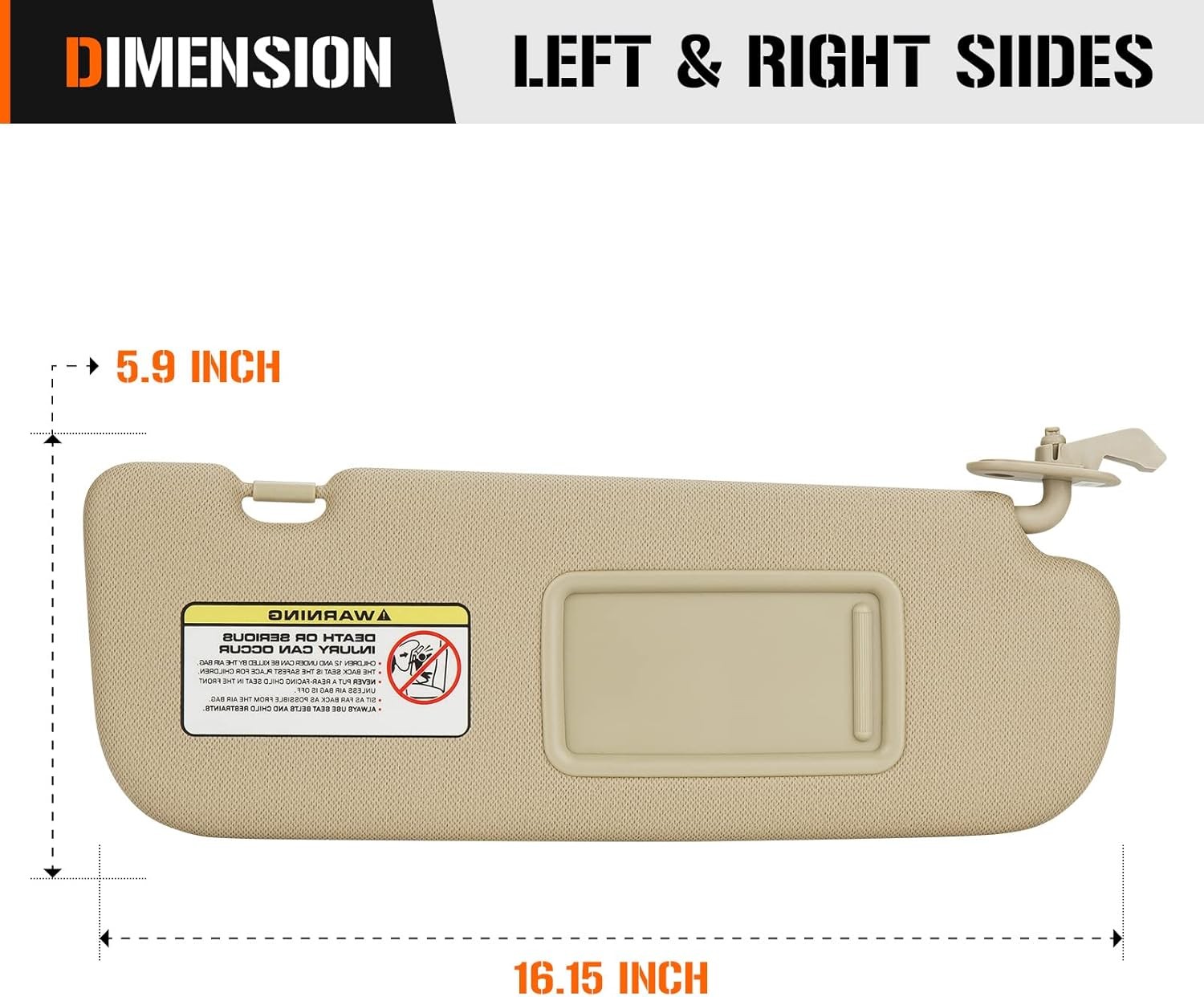 Left Driver & Right Passenger Sun Visor Beige Left Driver & Right Passenger Side