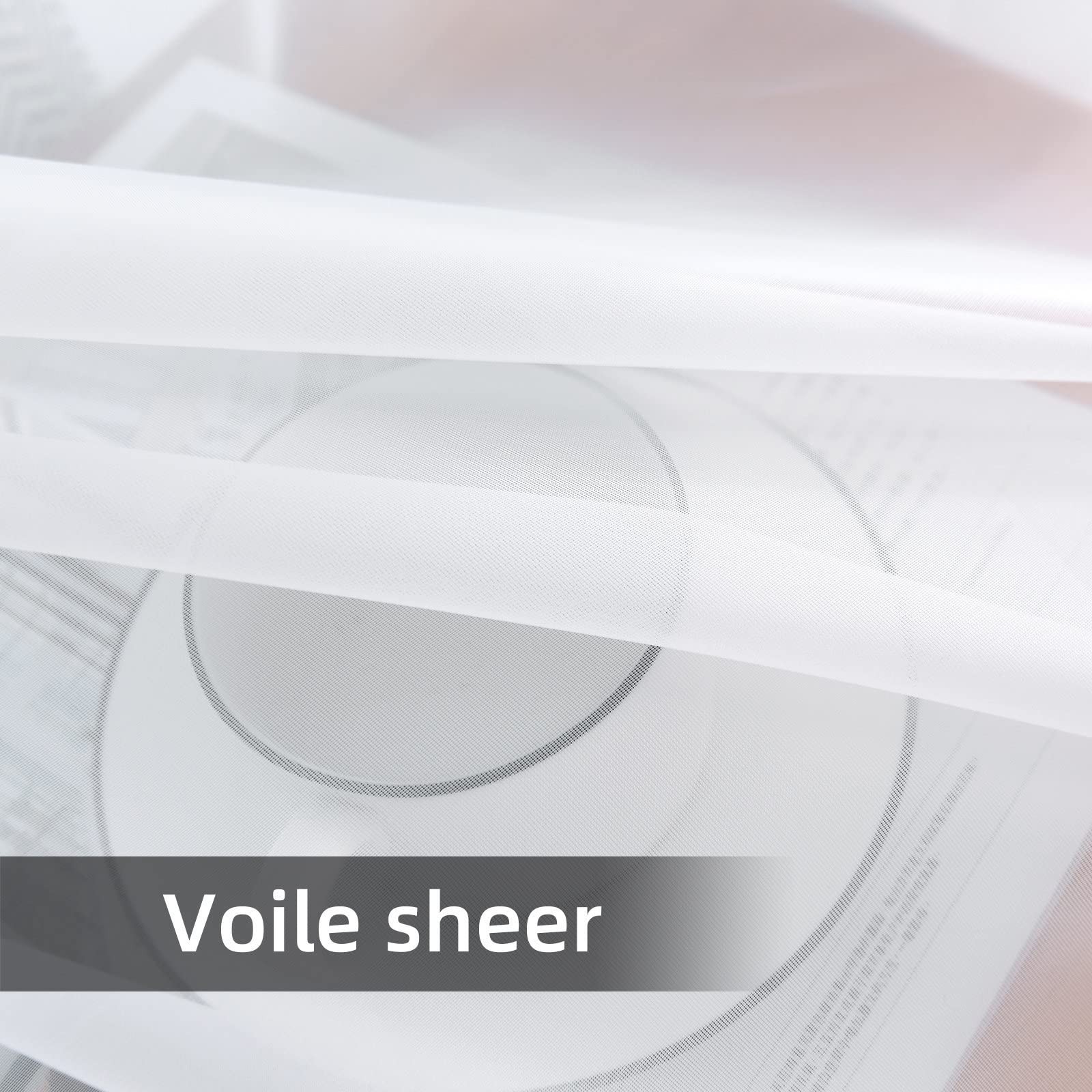 Solid Sheer Rod Pocket Curtain Voile Draperies 2 Panels White Beige Black Gre…