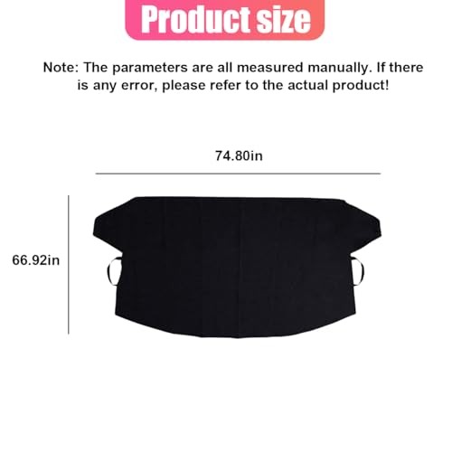 Car Windshield Snow Ice Cover, Oxford Waterproof Auto Sun Shade, 74” × Front