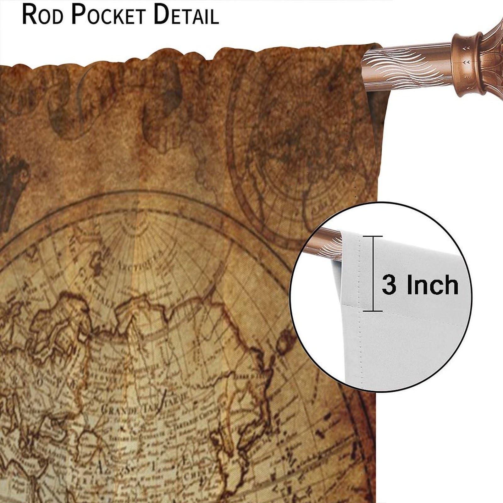Pirate Map Decor Curtains for Boys,World Treasure Nautical Map Mermaid Pirate…