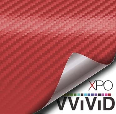 Vvivid Xpo Red Carbon Fiber 5Ft X 25Ft Wrap Vinyl Roll Air Release Technology