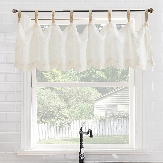 No 918 Brinley Tab Top Tailored Valance 54″x18″ Natural Window Curtain