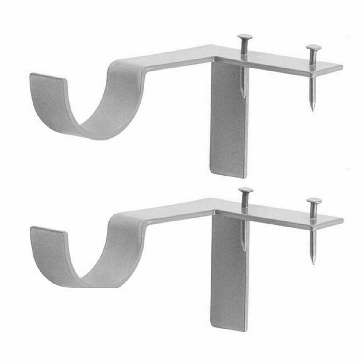 2/4/6/8pcs Frame Bracket Hang Curtain Rod Holders Single Hook Right Into Window