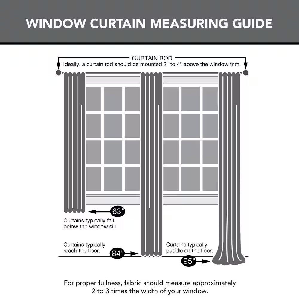 Hilary Blue Polyester 54 In. W X 84 In. L Rod Pocket Light Filtering Curtain (Si