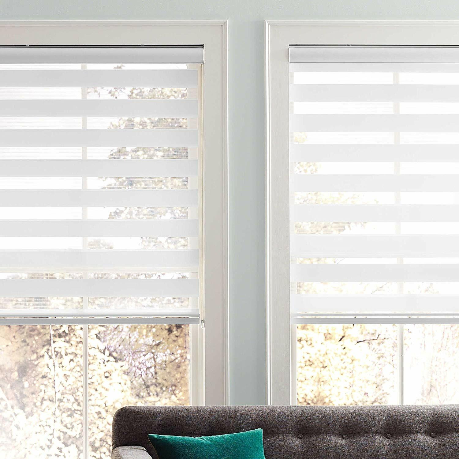 Real Simple Layered Shade blinds cellular white 34 x 72″ window mini