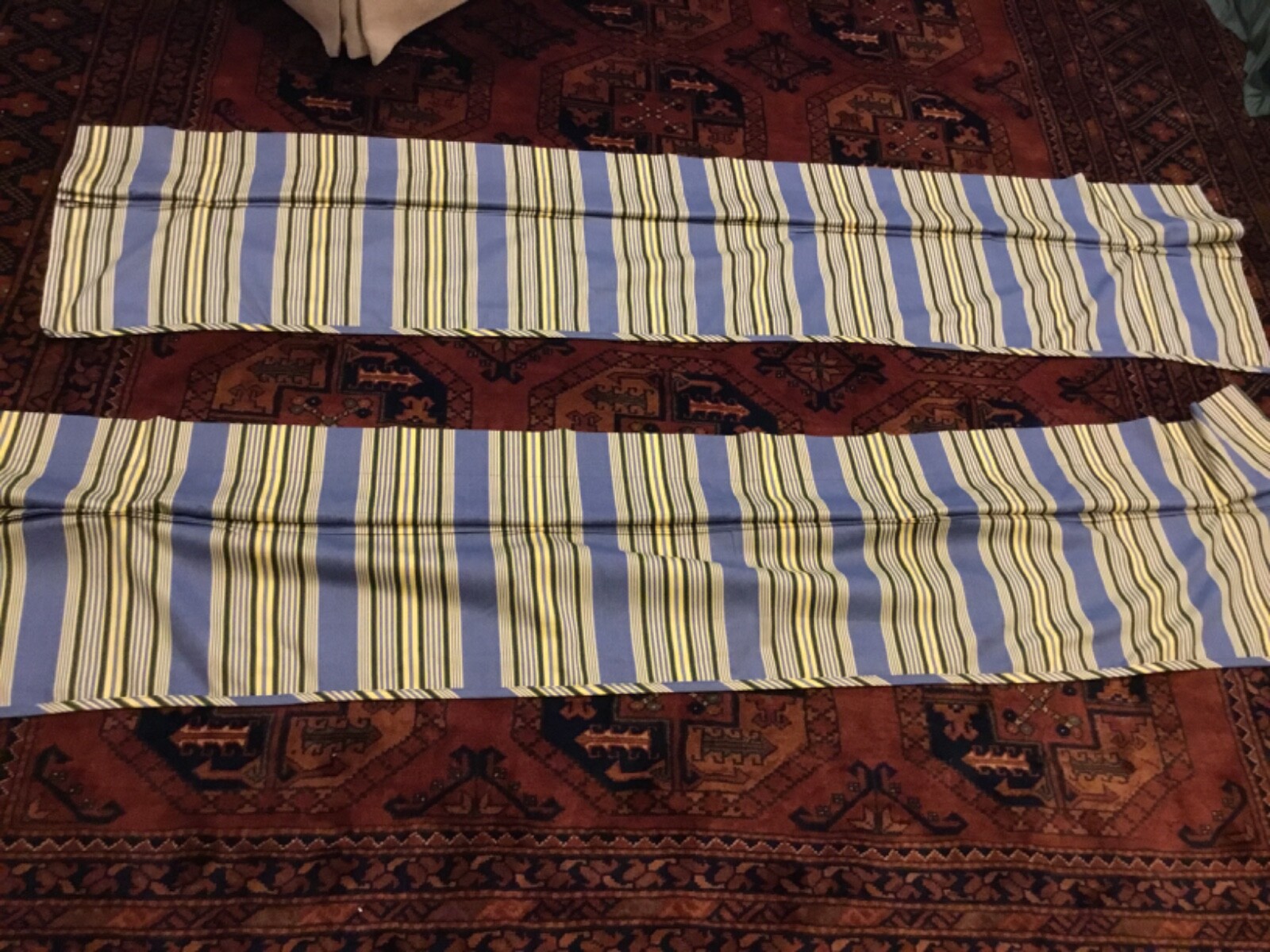 WAVERLY Valance ~ Amanda Blue Stripe ~ 77″ x 17″ ~ Lot of 2