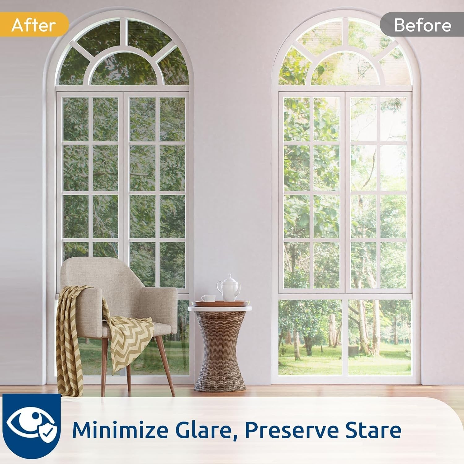 Removable Static Cling Window Privacy Film 17.5 in x 6.5 ft – Easy Installation