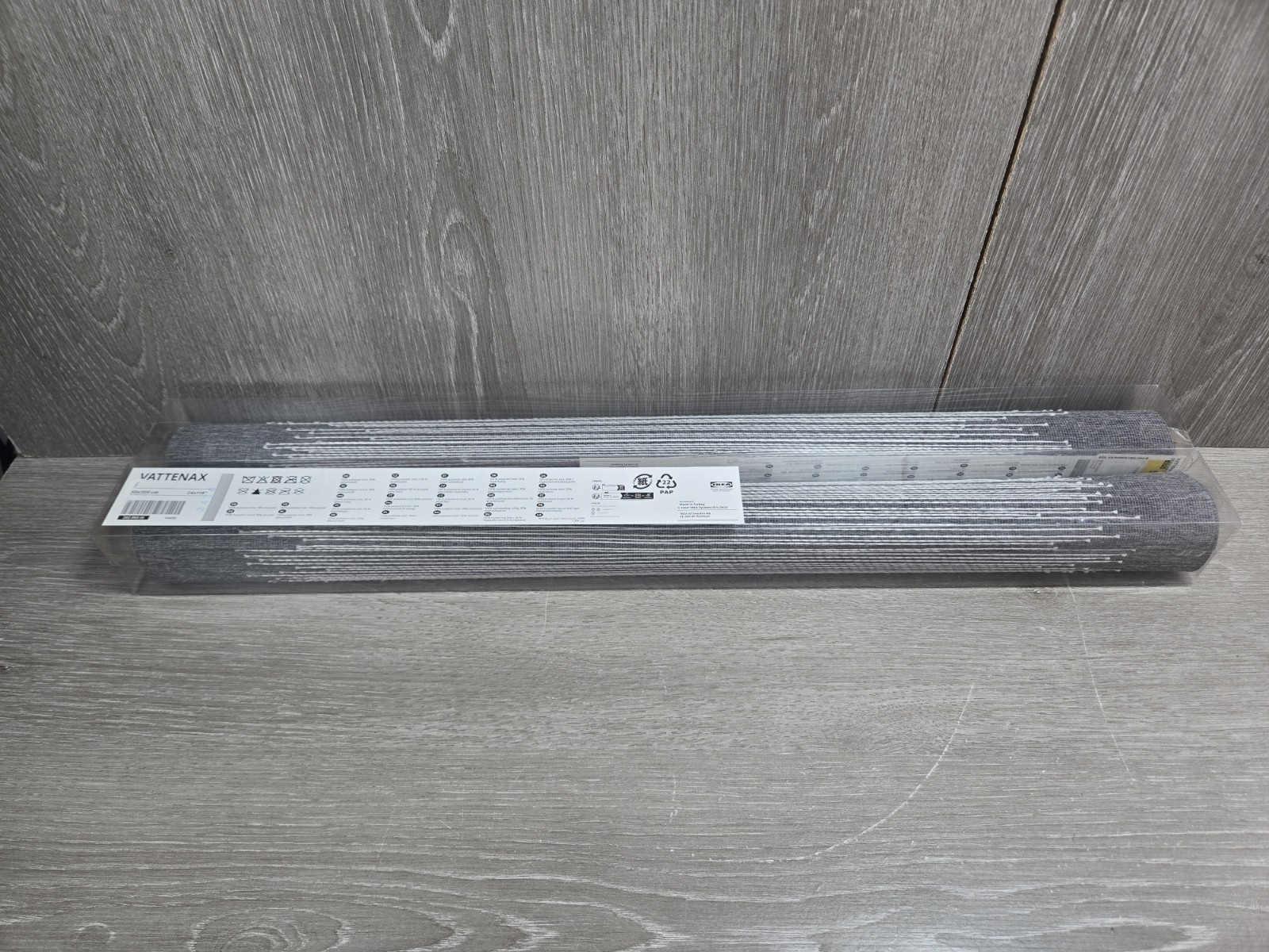IKEA VATTENAX Panel Curtain Gray /White 24×118″ Compatible VIDGA 202.993.15 Pair