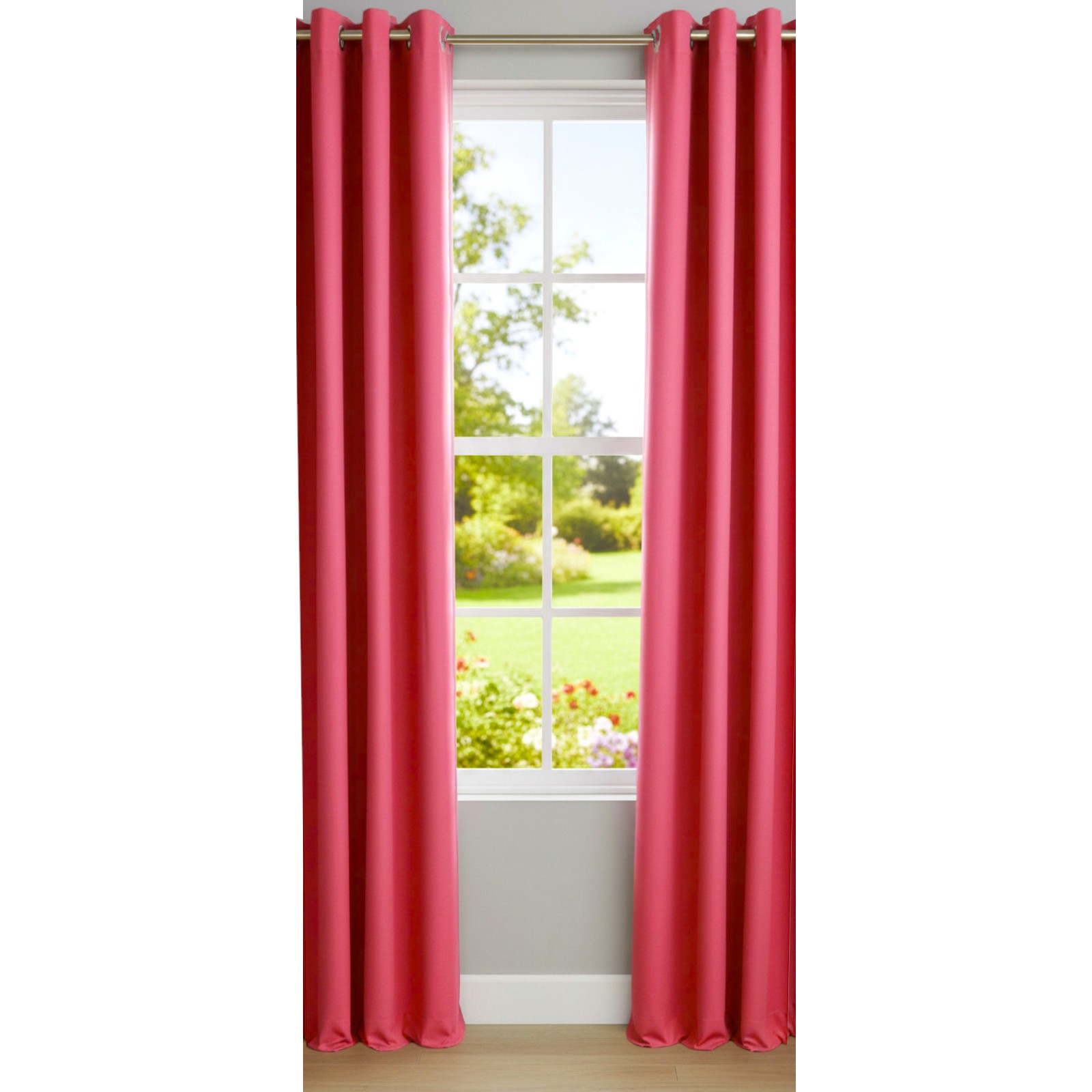 Large 2pc Pair Sun Zero Riley Hot Pink Blackout Grommet Curtain Panels 40″x 84″