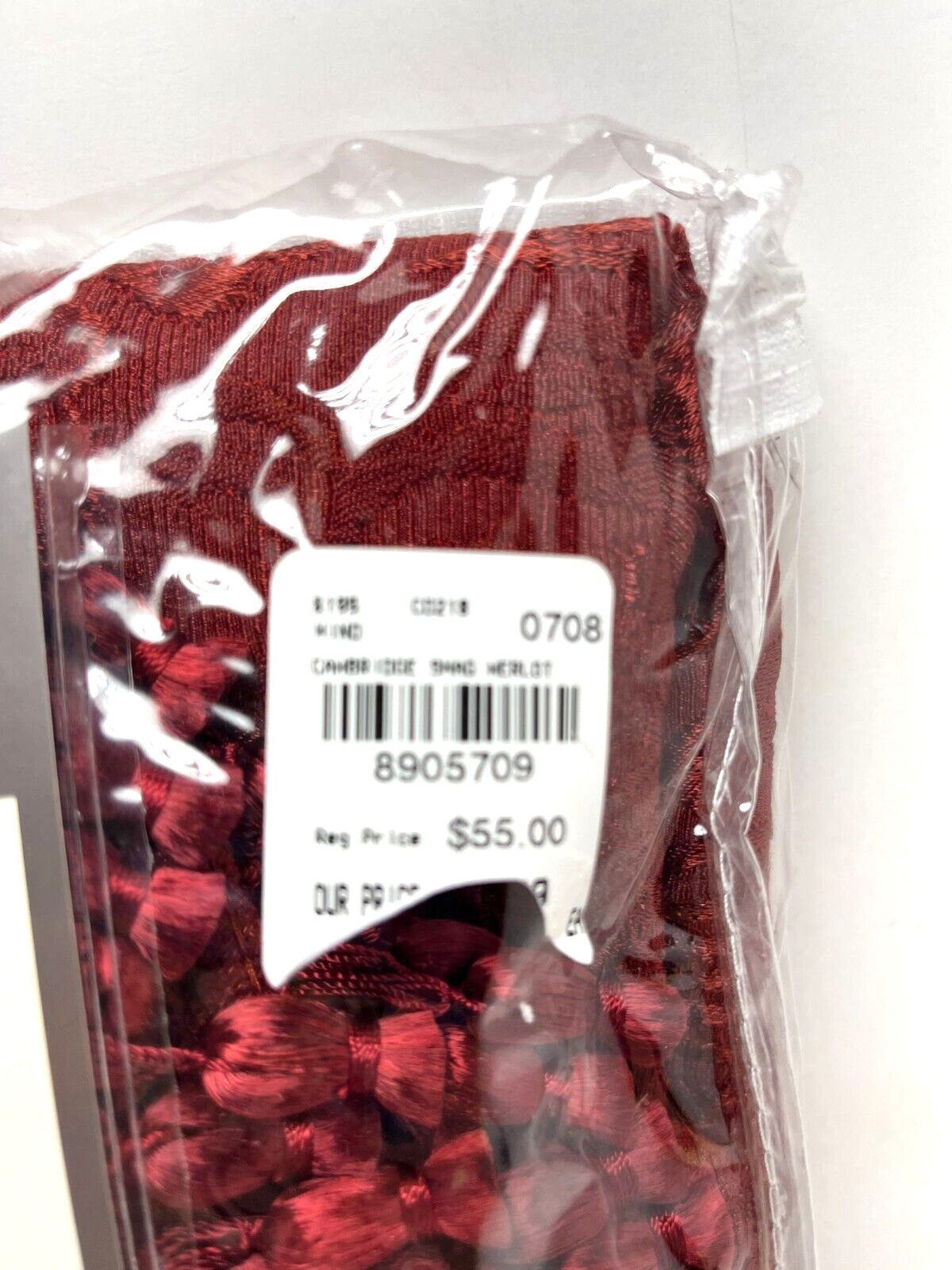 Croscill red burgandy Waterfall Valance 45”x34” Cambridge shag Merlot NEW