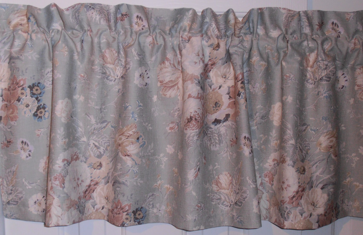RALPH LAUREN CUSTOM GWYNNE FLORAL FABRIC VALANCE 74″ x 17″ -Sage