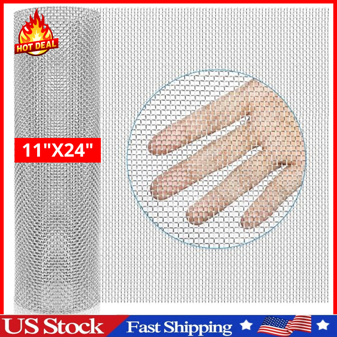 Stainless Steel Woven Wire Mesh Roll, Metal Mesh Sheet, Screen Window Mesh 8Mesh