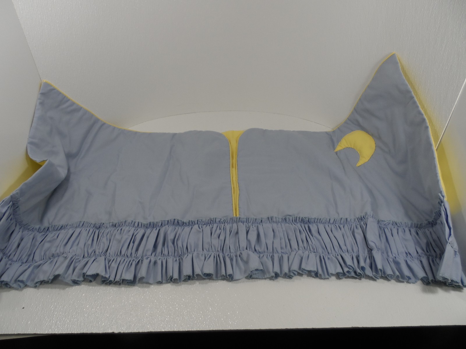 Custom Made Blue & Yellow Baby Window Valances Pair (2) 46″ W x 20.5″ L – VGC