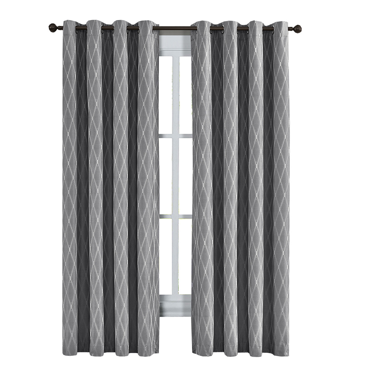 100% Blackout Curtain Jacquard Thermal Insulated Victoria Panels ( Set Of 2)
