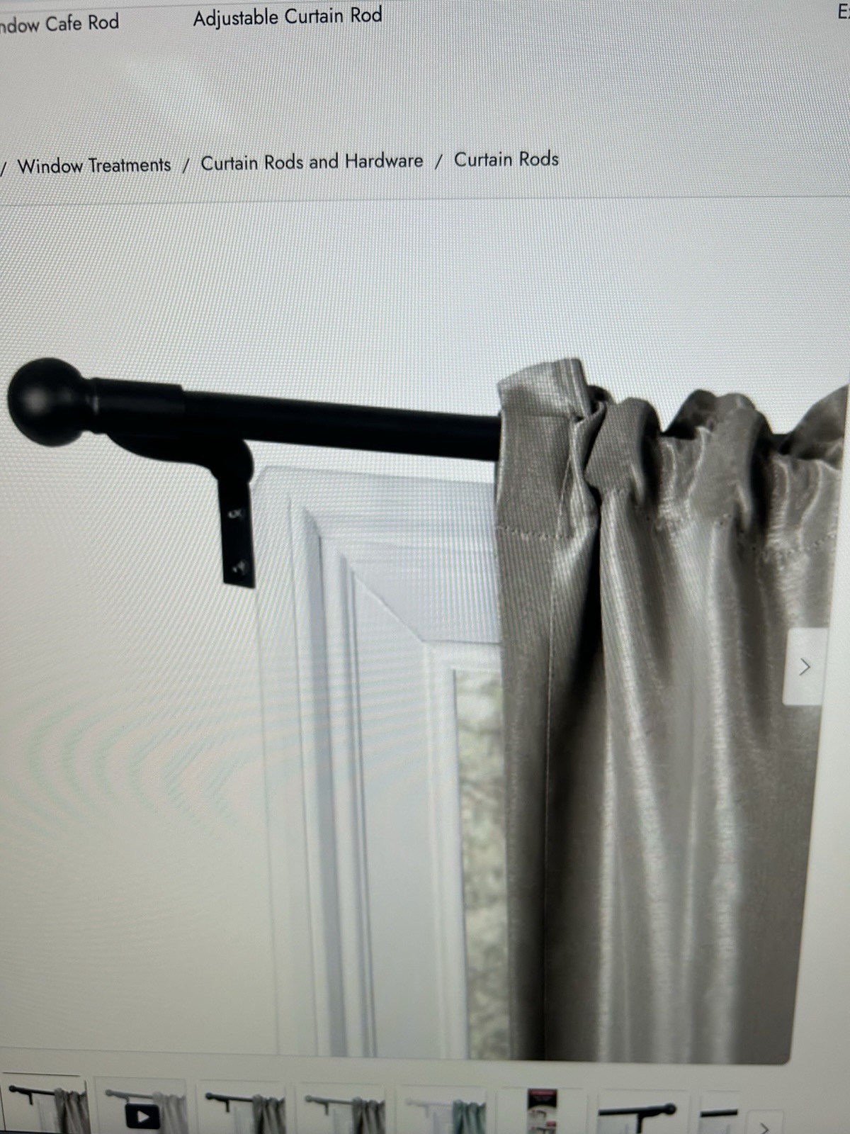 Matted Smart Rods Easy Install No Measuring Cafe Rod Black