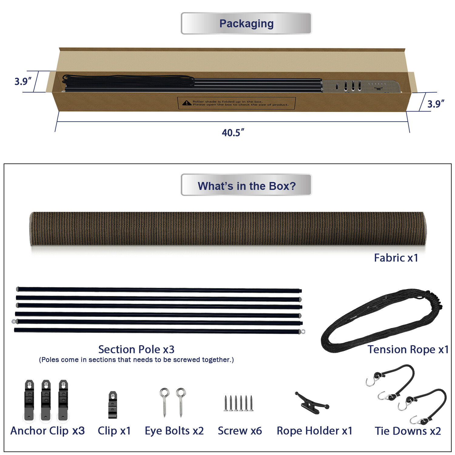 Brown Roll up Shade Roller Curtain For Patio Porch Pergola Balcony Yard Outdoor