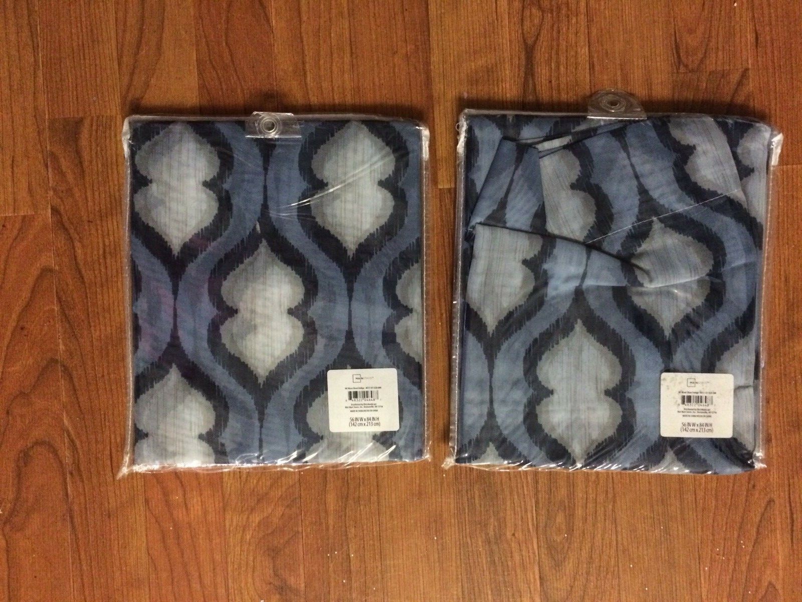 2 PACK Mainstays Wave Sheer/Indigo 56″ x 84″ Panel