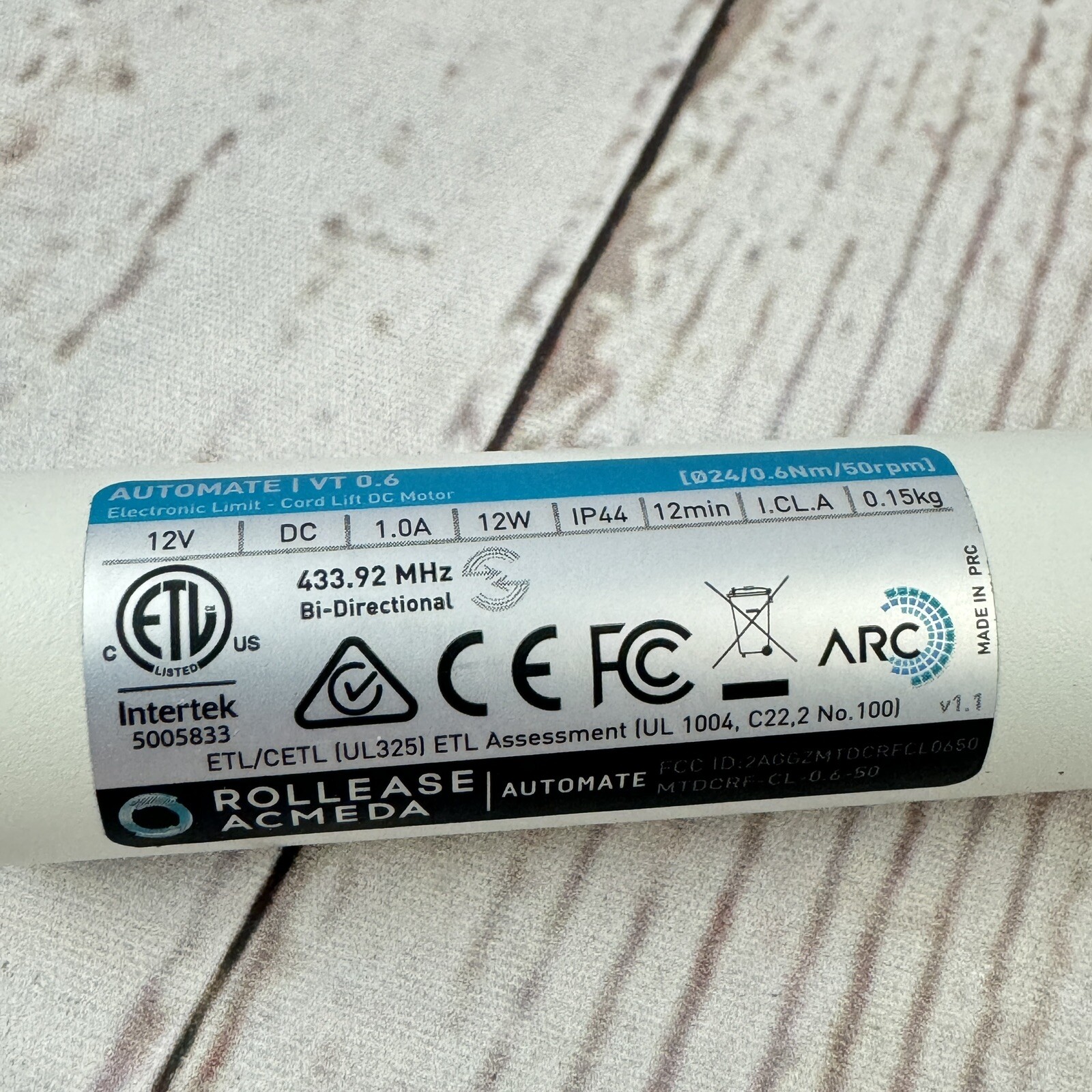 AUTOMATE ARC Cord Lift Motor MTDCRF-CL-0.6-50 for Motorized Shades