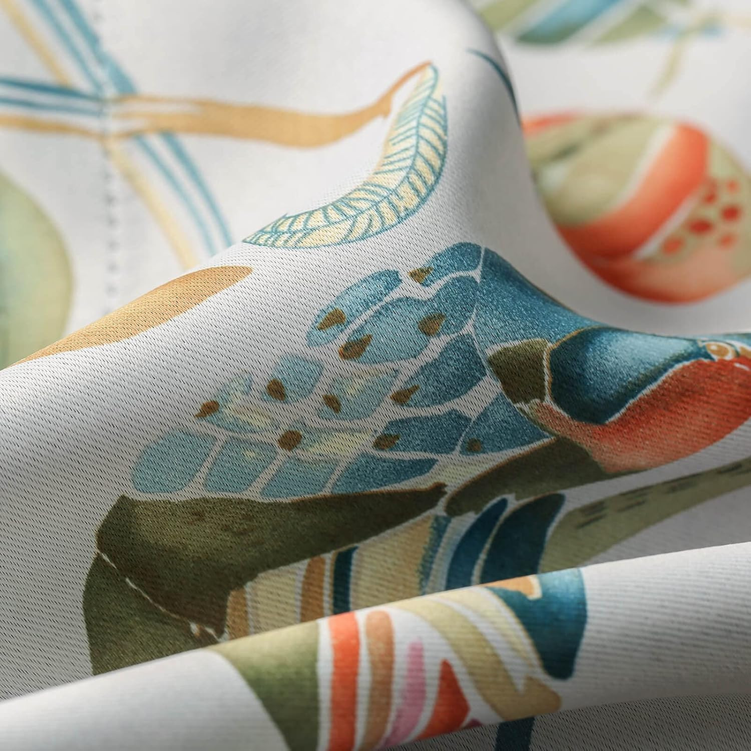 Bird Pattern Cafe Tier Curtains & Drapes Set for Small Windows
