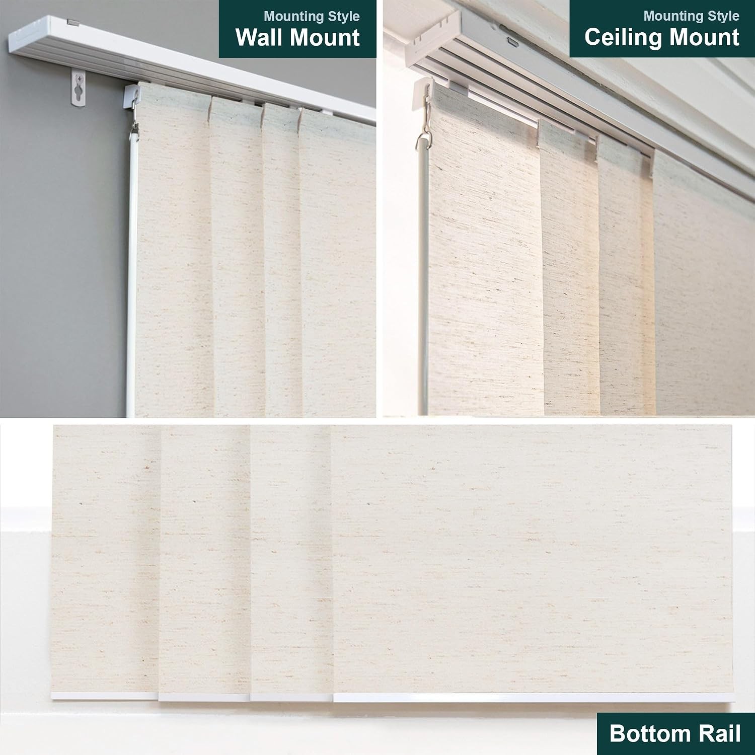 Panel Track Blinds for Sliding Glass Door, Adjustable Track for Patio Entry,