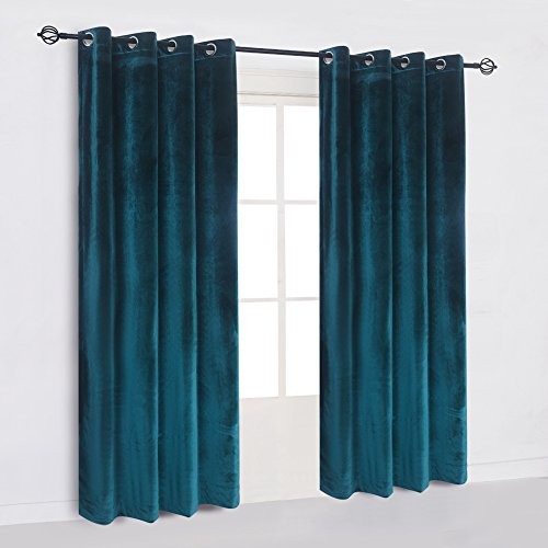 Super Soft Luxury Room Darkening 52″W x 84″L (Pack of 1) Peacock-blue
